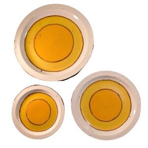 Complete Set of 3 Vintage Stonehenge Midwinter Sun Plates - MCM mid-century